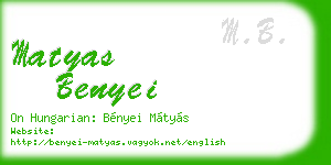 matyas benyei business card