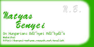 matyas benyei business card